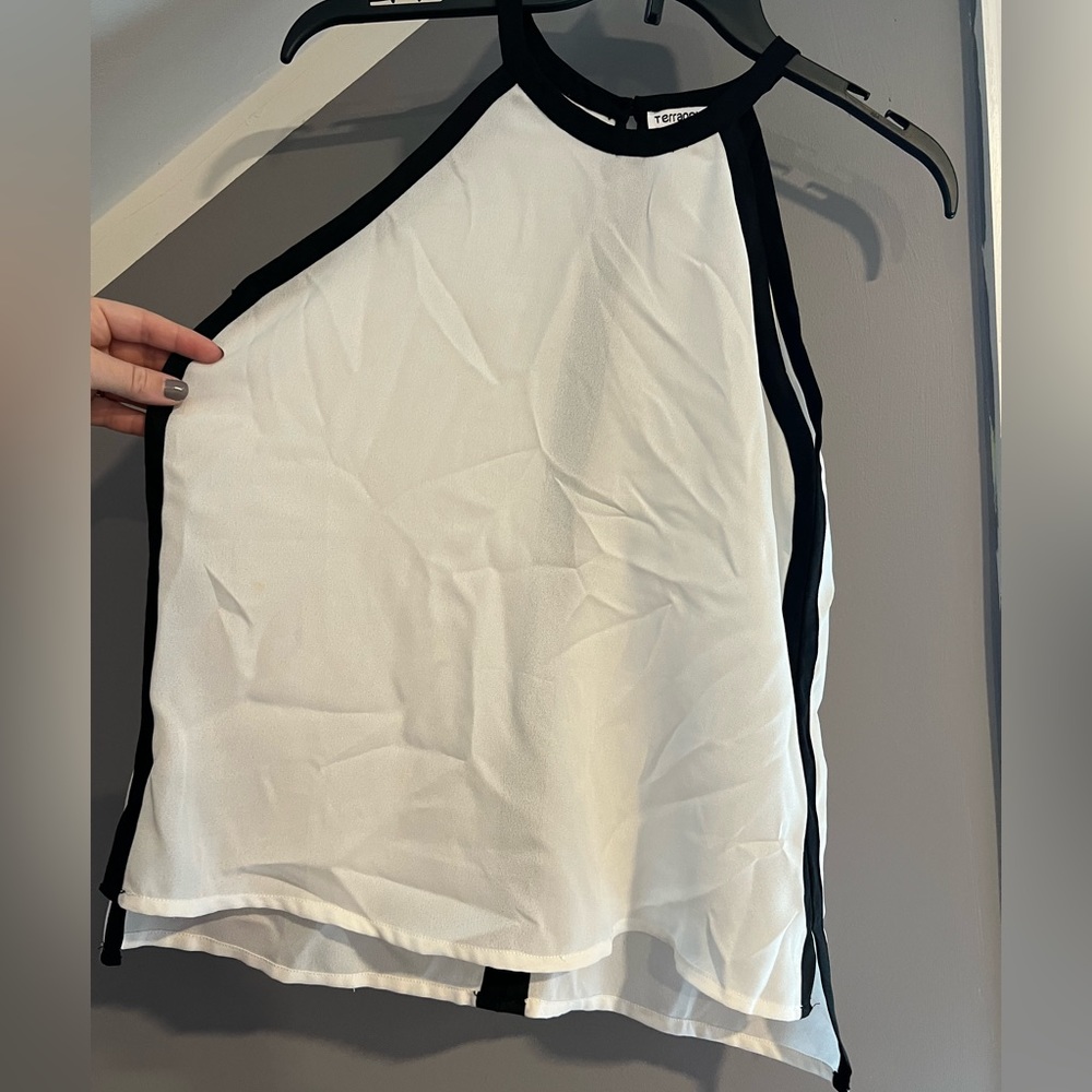 White and Black Blouse